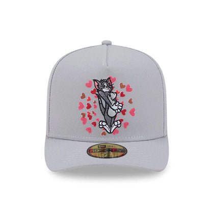Pictured is this Tom & Jerry Love Struck 59FIFTY A-Frame Fitted cap in grey. 3
