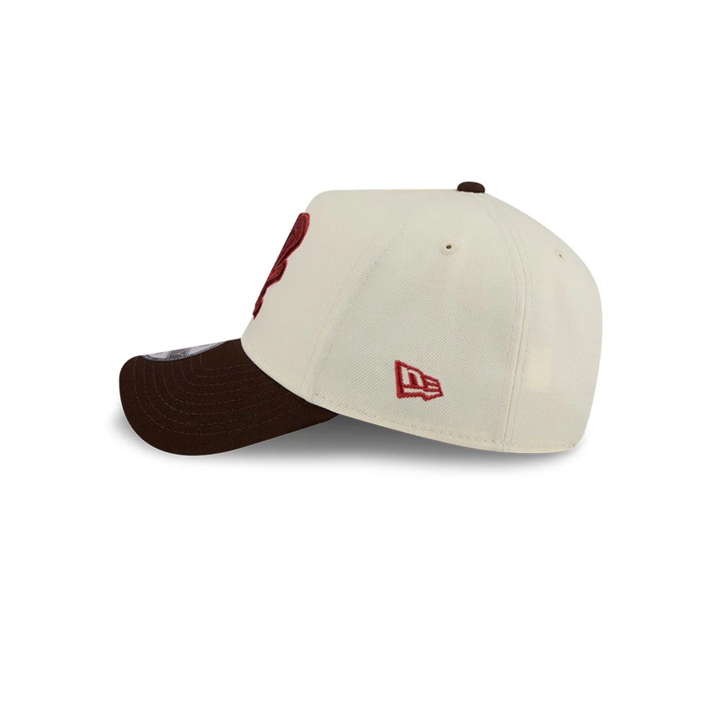 Pictured is this MLB City Script Athletics 9FORTY A-Frame cap in Cream. 6