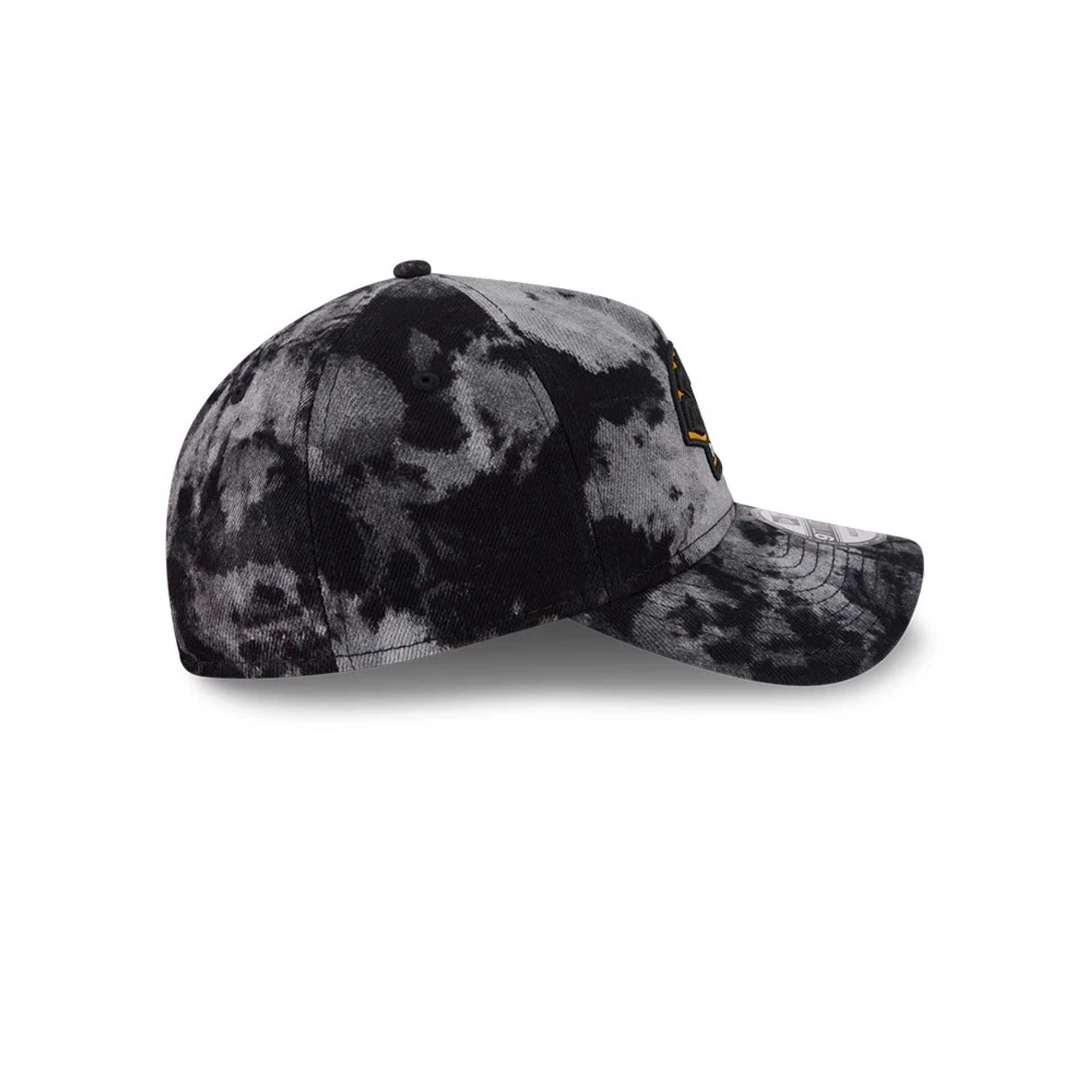 Pictured is this NHL Bleached Denim Boston Bruins 9TWENTY A-Frame cap in black. 5