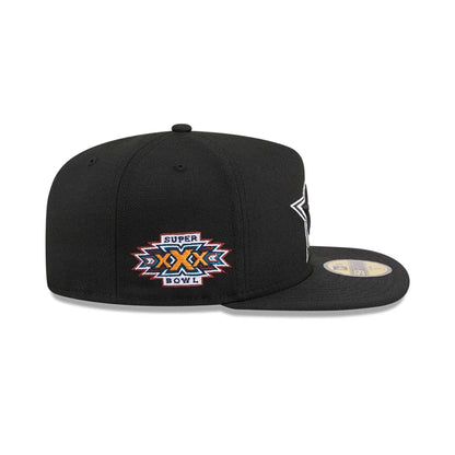 Pictured is this NFL Chiseled Embroidery Dallas Cowboys 59FIFTY A-Frame Fitted cap in Black. 6
