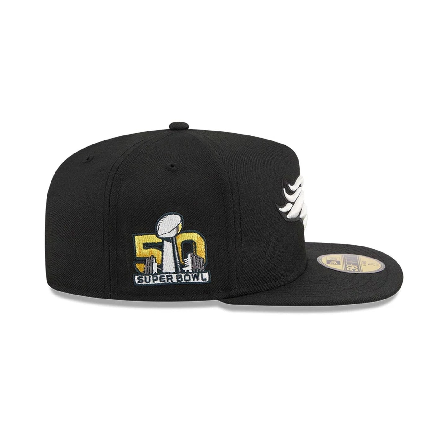 Pictured is this NFL Chiseled Embroidery Denver Broncos 59FIFTY A-Frame Fitted cap in Black. 6