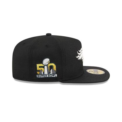 Pictured is this NFL Chiseled Embroidery Denver Broncos 59FIFTY A-Frame Fitted cap in Black. 6
