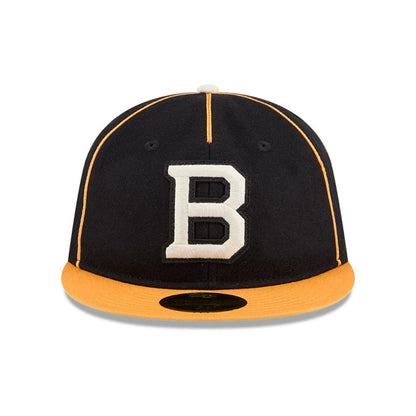 Pictured is this NHL Felt Logo Boston Bruins Retro Crown 59FIFTY Fitted cap in black. 3