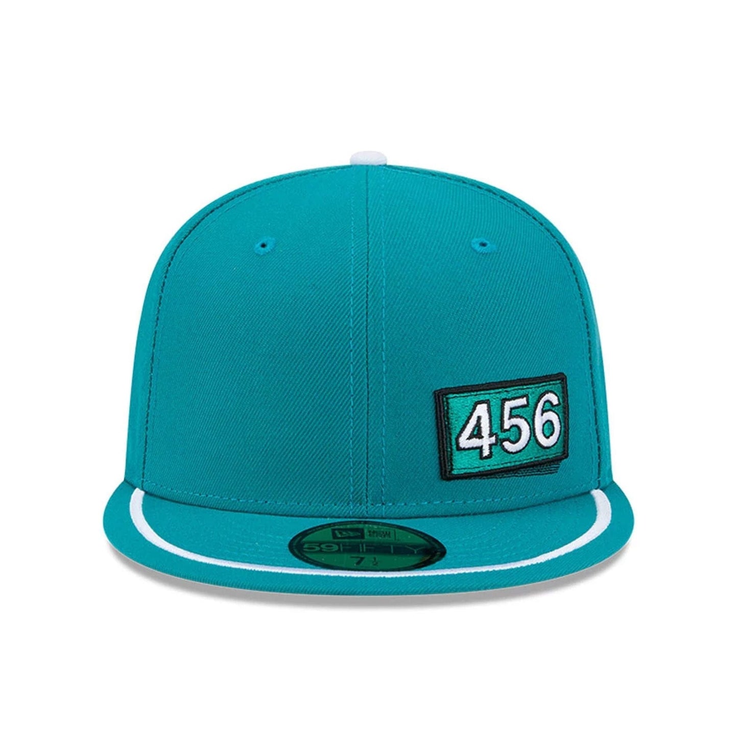 Pictured is this Netflix Squid Game 456 Patch 59FIFTY Fitted cap in green. 3