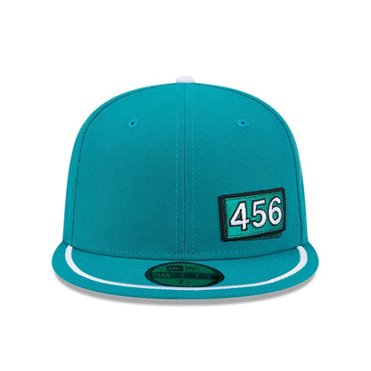 Pictured is this Netflix Squid Game 456 Patch 59FIFTY Fitted cap in green. 3