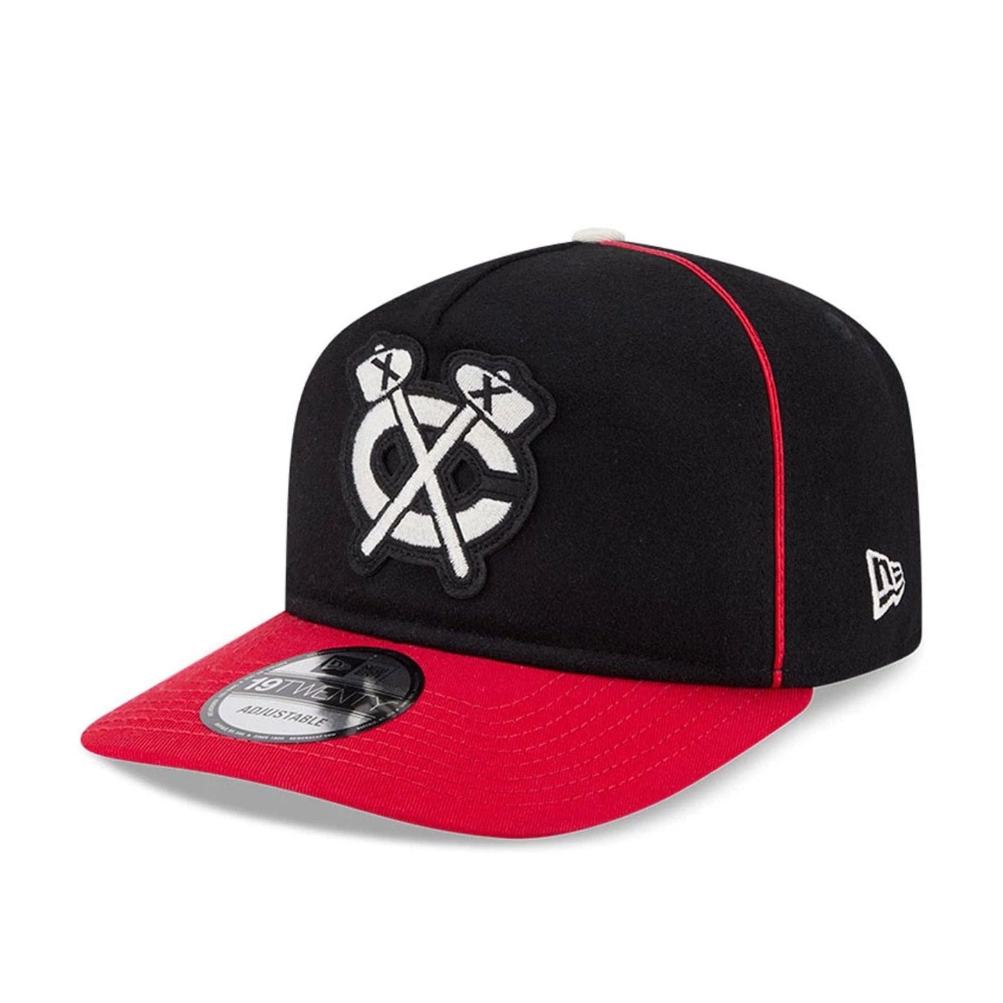 Pictured is this NHL Felt Logo Chicago Blackhawks 19TWENTY cap in black. 4