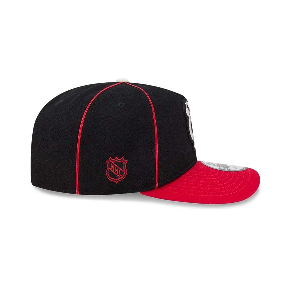 Pictured is this NHL Felt Logo Chicago Blackhawks 19TWENTY cap in black. 5