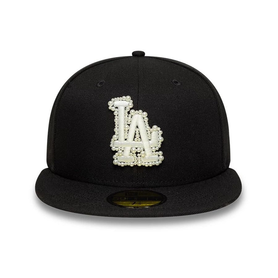 Pictured is this MLB Faux Pearl LA Dodgers 59FIFTY Fitted cap in black. 3