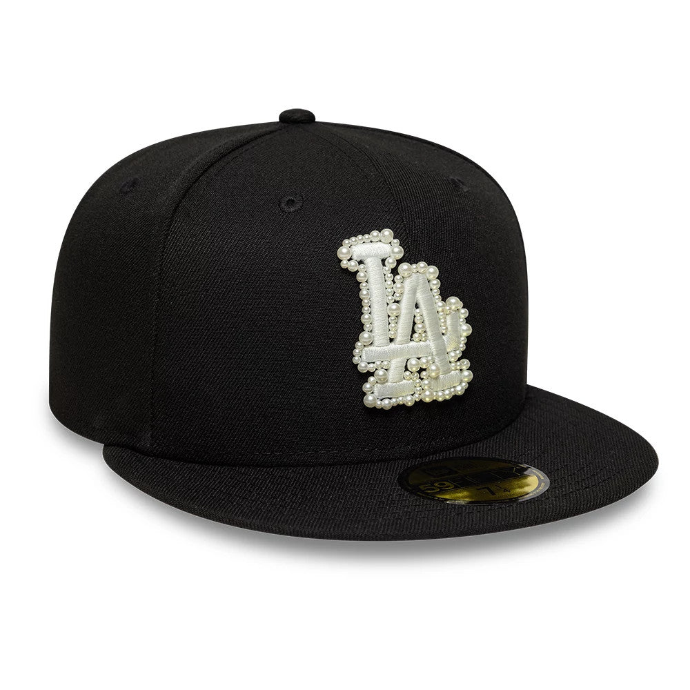 Pictured is this MLB Faux Pearl LA Dodgers 59FIFTY Fitted cap in black. 4