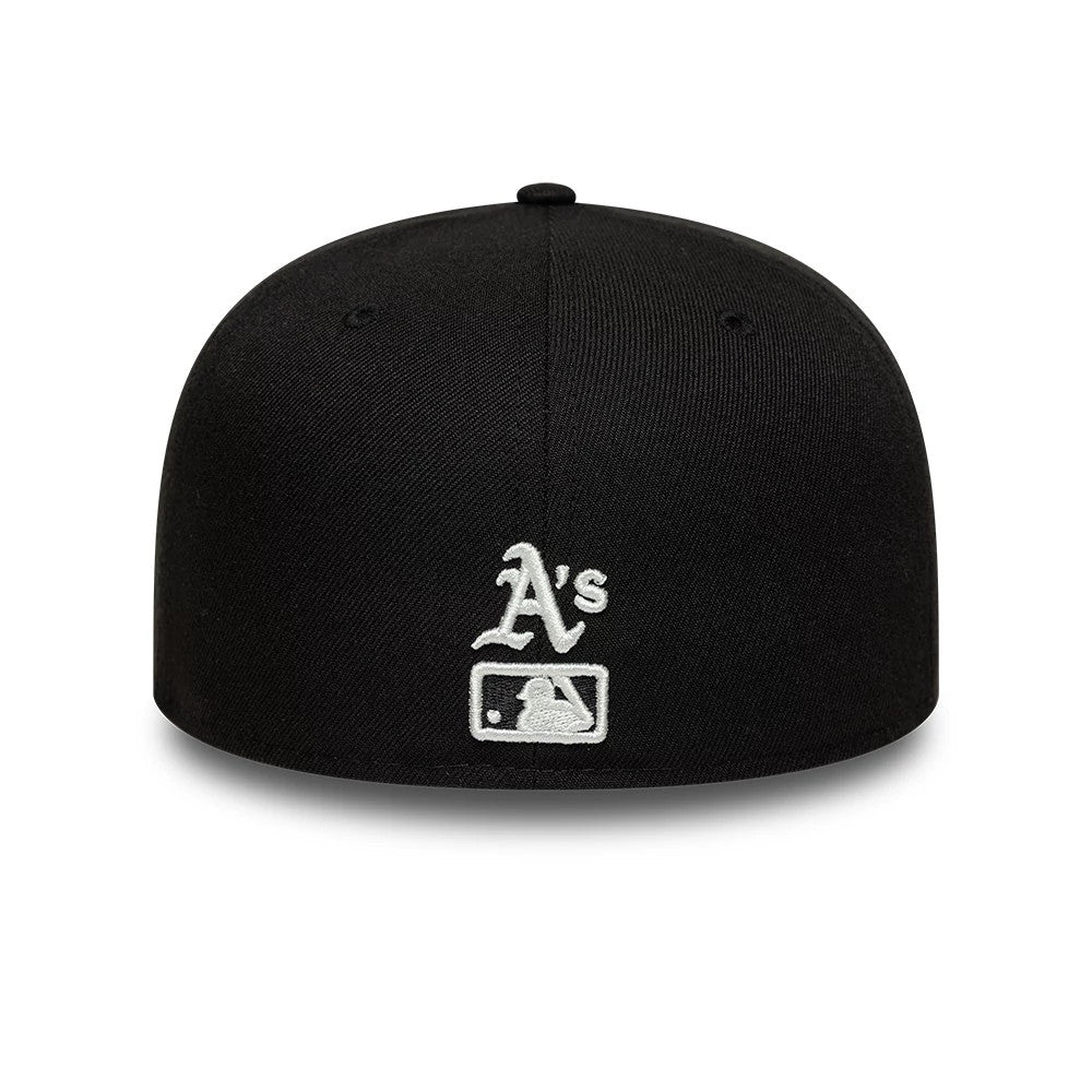 Pictured is this MLB Faux Pearl Oakland Athletics 59FIFTY Fitted cap in black. 5