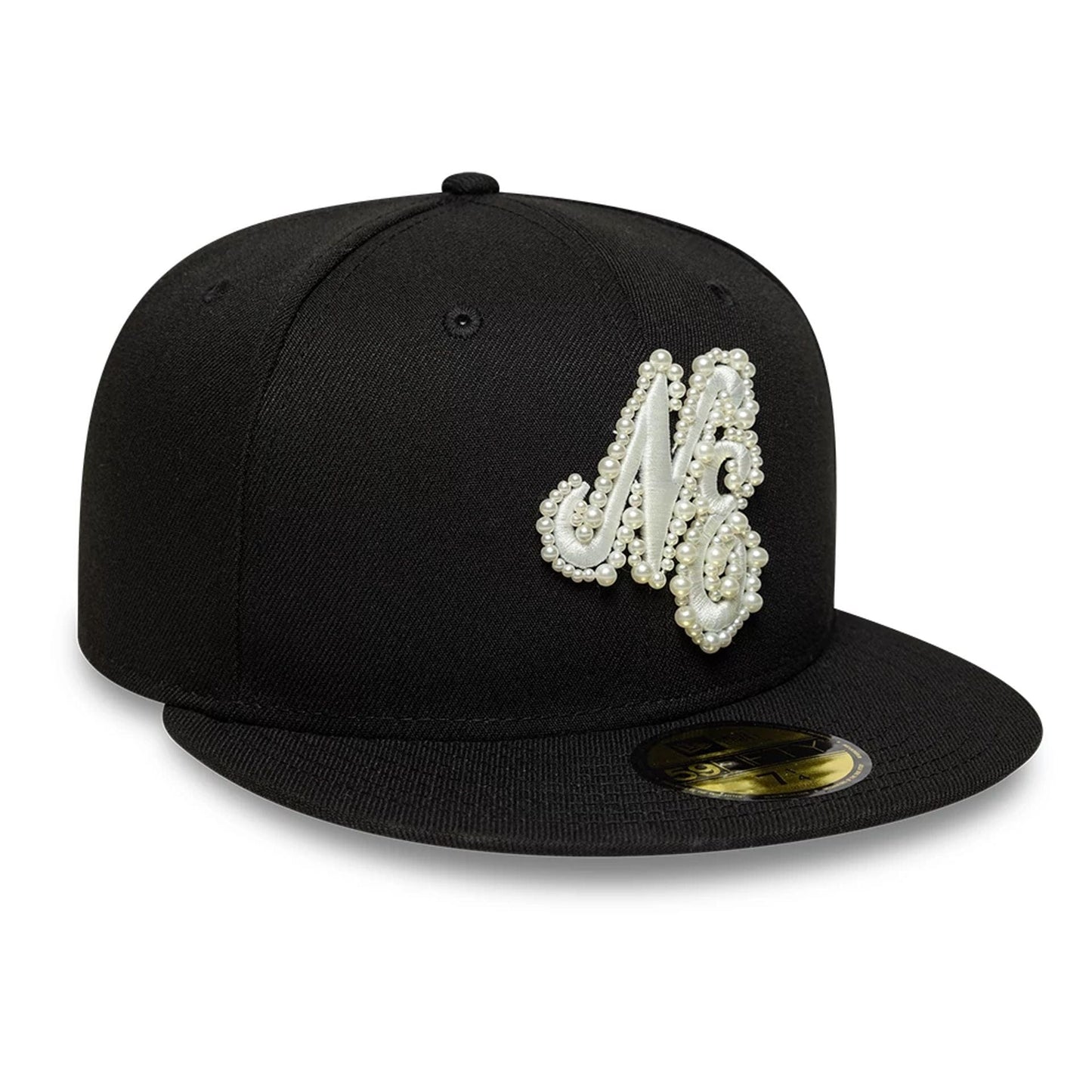 Pictured is this New Era Faux Pearl 59FIFTY Fitted cap in black. 4