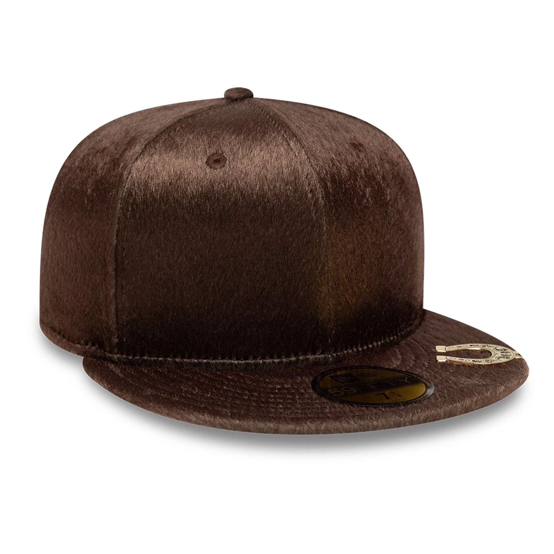 Pictured is this New Era Faux Pony 59FIFTY Fitted cap in dark brown. 3