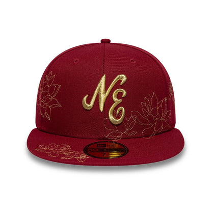 Pictured is this New Era Floral 59FIFTY Fitted cap in red. 2