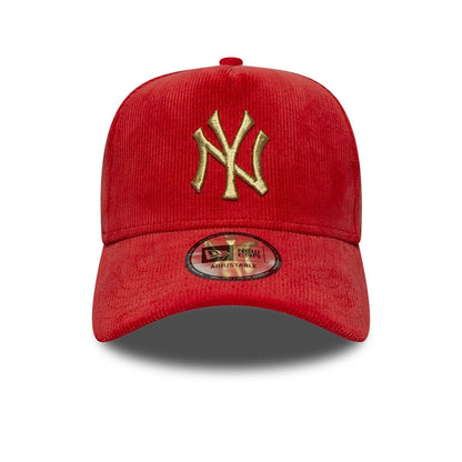 Pictured is this MLB Cord New York Yankees 9FORTY A-Frame cap in dark red. 2