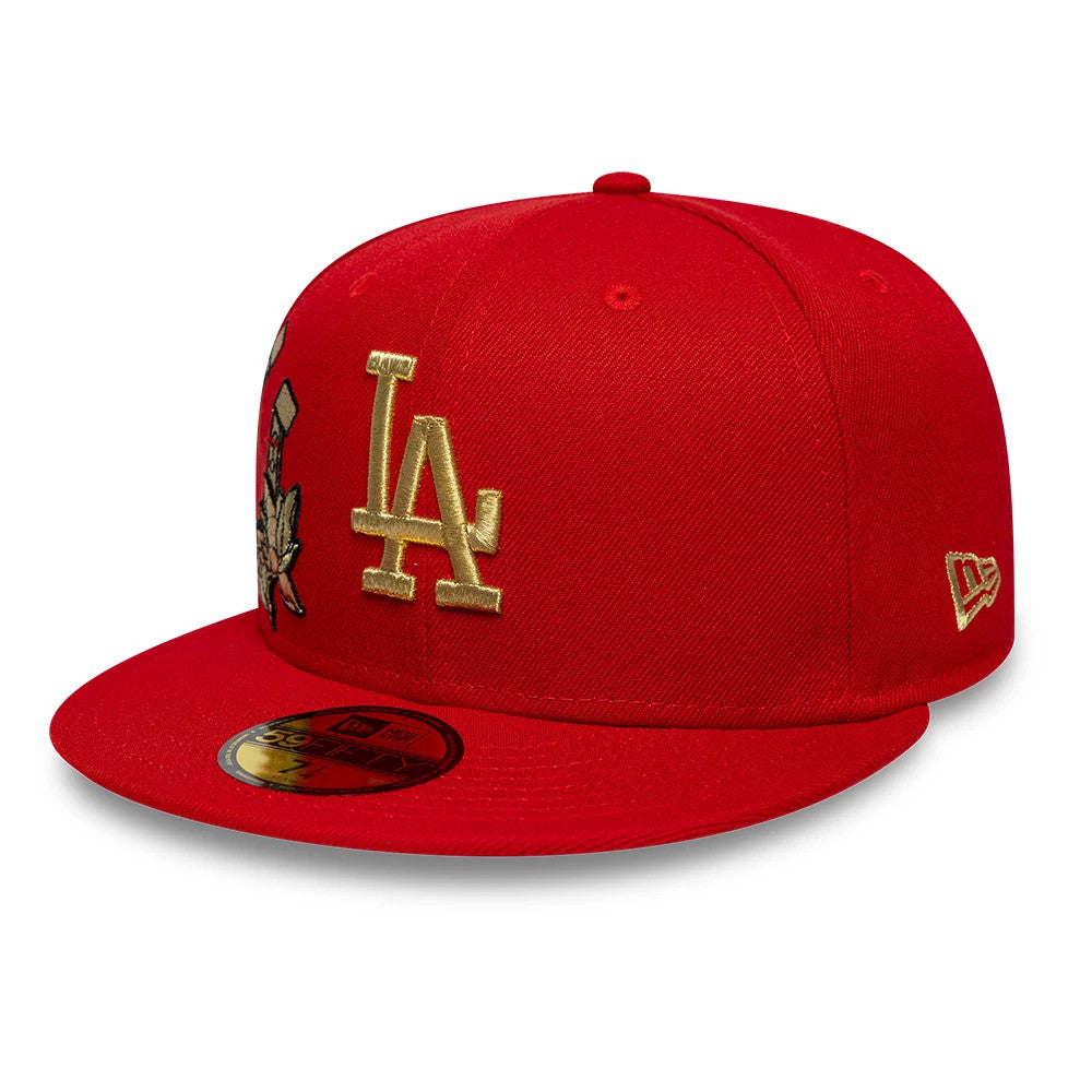 Pictured is this MLB Horseshoe LA Dodgers 59FIFTY Fitted cap in red. 3