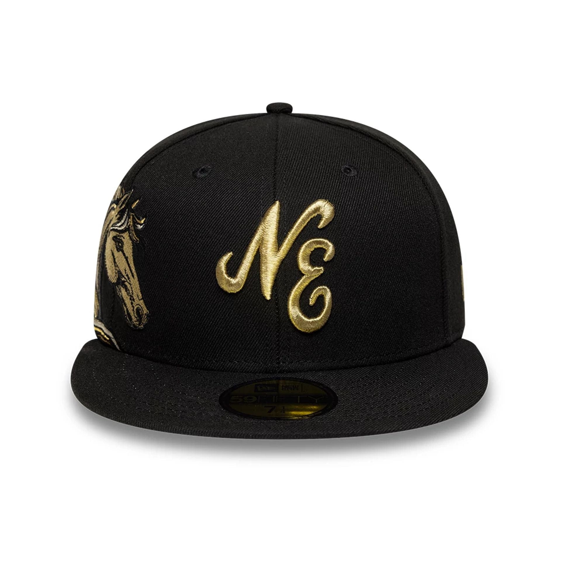 Pictured is this New Era Horse 59FIFTY Fitted cap in black. 2