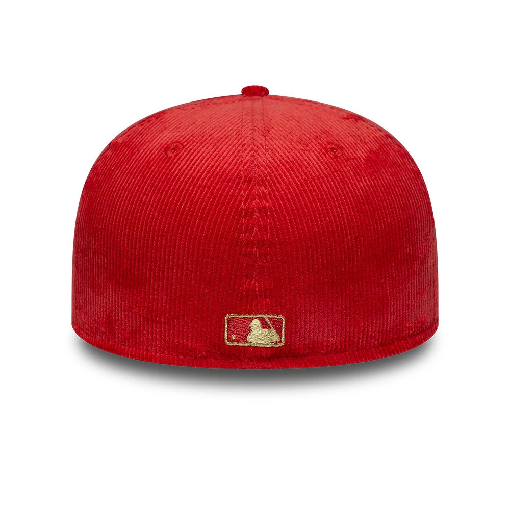 Pictured is this MLB Cord New York Yankees 59FIFTY Fitted cap in red. 4