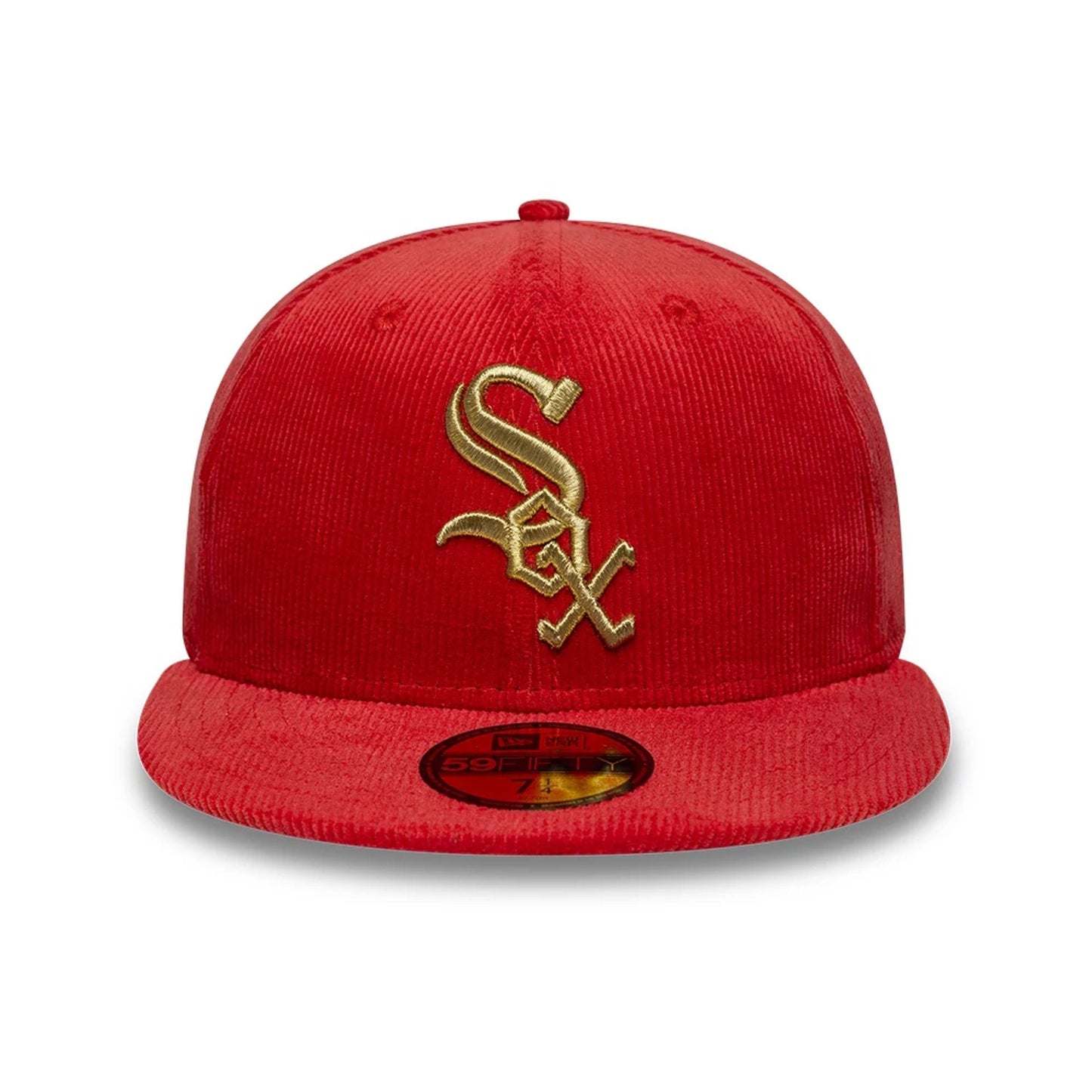 Pictured is this MLB Cord Chicago White Sox 59FIFTY Fitted cap in red. 2