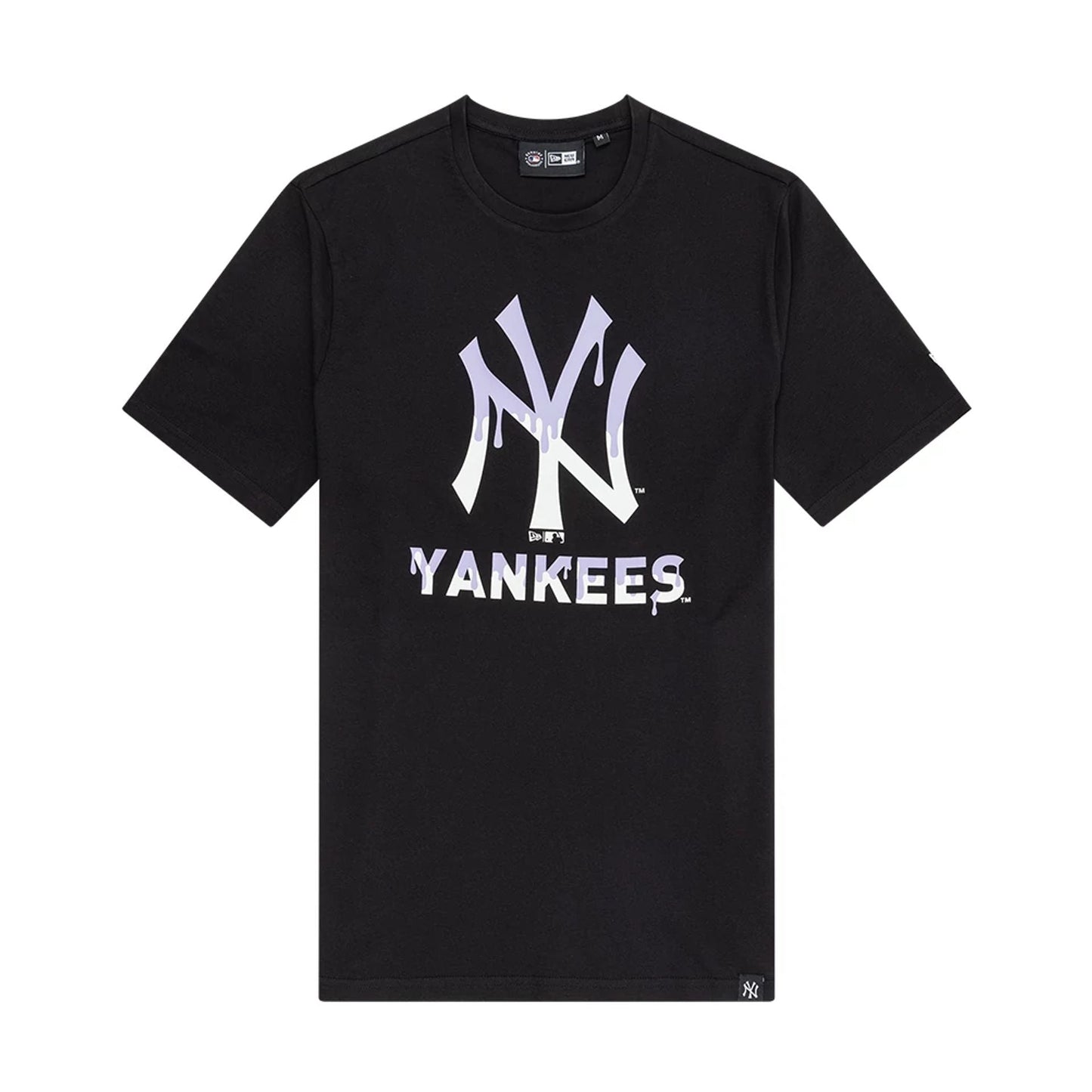 The model is wearing this MLB Drip New York Yankees T-Shirt in black. 1