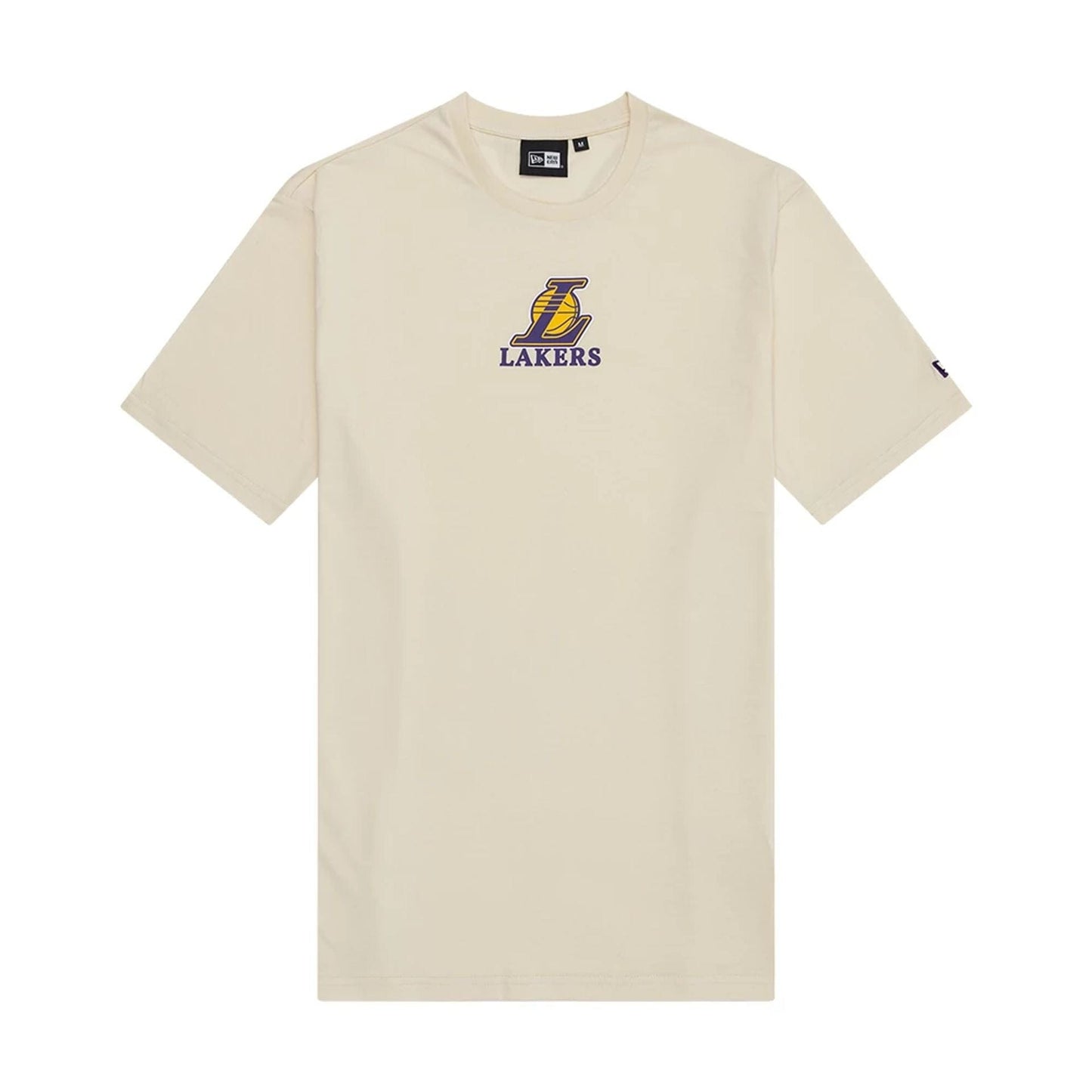 The model is wearing this NBA Wordmark LA Lakers T-Shirt in light beige. 1