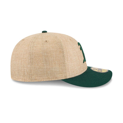 Pictured is this MLB Twine Athletics 59FIFTY Fitted cap in beige. 6