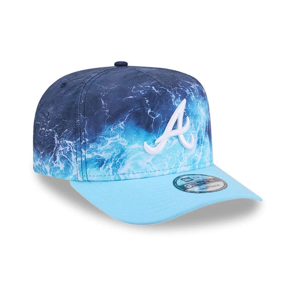 Pictured is this MLB Deep Water Atlanta Braves 9FIFTY A-Frame Snapback cap in pastel blue. 4