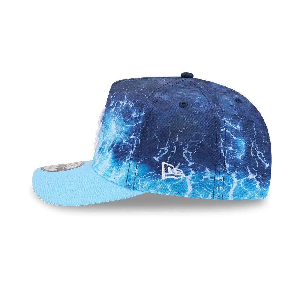 Pictured is this MLB Deep Water Atlanta Braves 9FIFTY A-Frame Snapback cap in pastel blue. 5