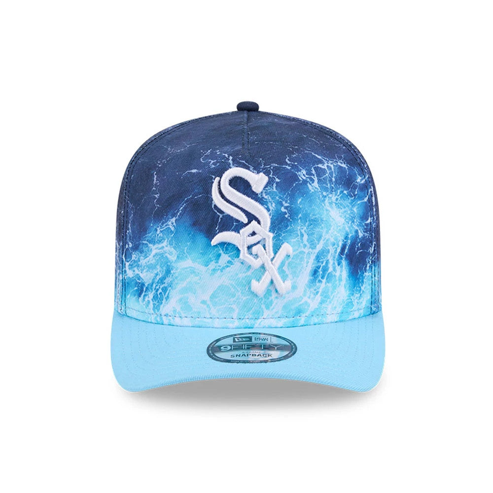 Pictured is this MLB Deep Water Chicago White Sox 9FIFTY A-Frame Snapback cap in pastel blue. 3