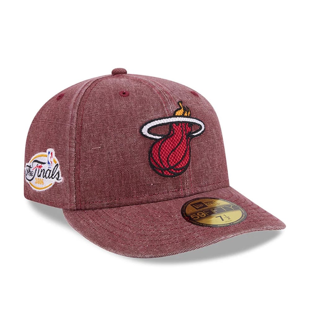 Pictured is this NBA Hardwood Classic Miami Heat 59FIFTY Fitted cap in Red. 1