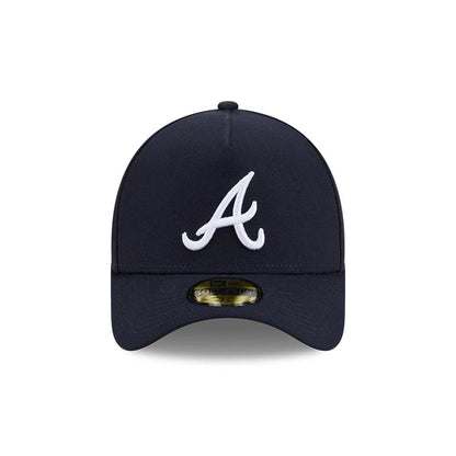 Pictured is this MLB Team Side Atlanta Braves 59FORTY A-Frame Fitted cap in navy. 3