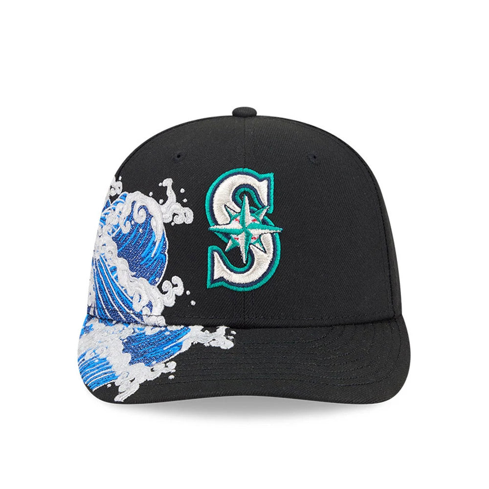 Pictured is this MLB Vissurf Seattle Mariners 9FIFTY Snapback cap in black. 3