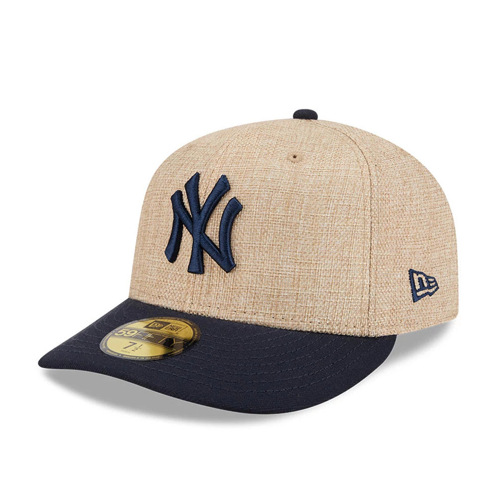 Pictured is this MLB Twine New York Yankees 59FIFTY Fitted cap in navy. 1