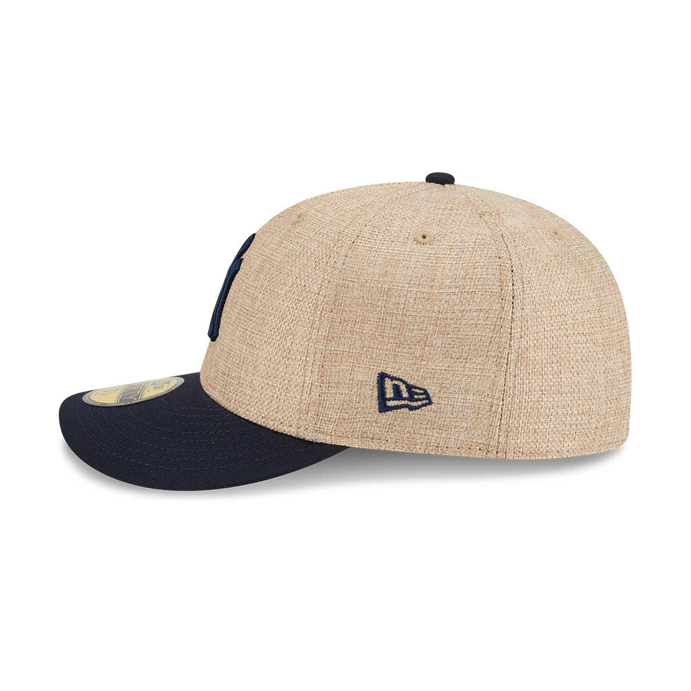 Pictured is this MLB Twine New York Yankees 59FIFTY Fitted cap in navy. 5