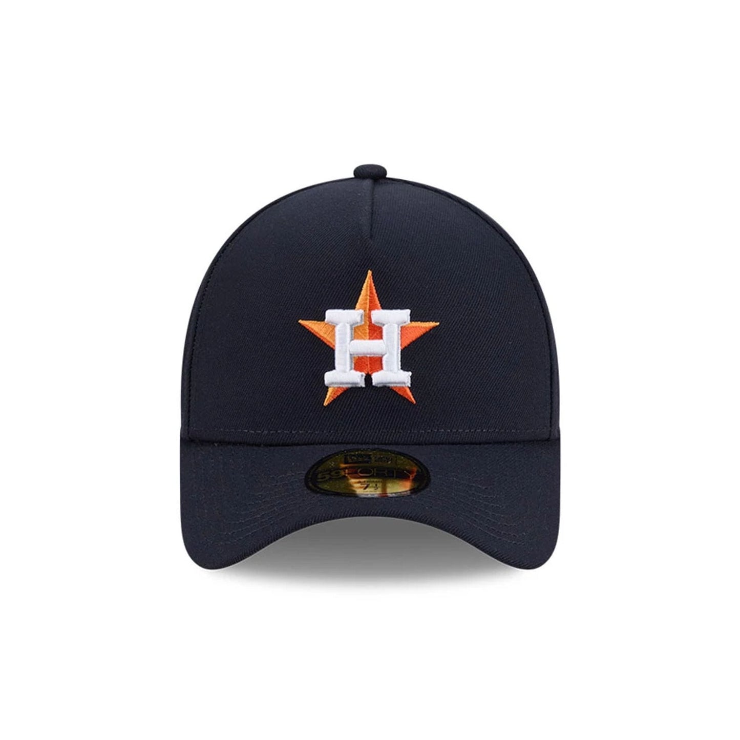 Pictured is this MLB Team Side Houston Astros 59FORTY A-Frame Fitted cap in navy. 3