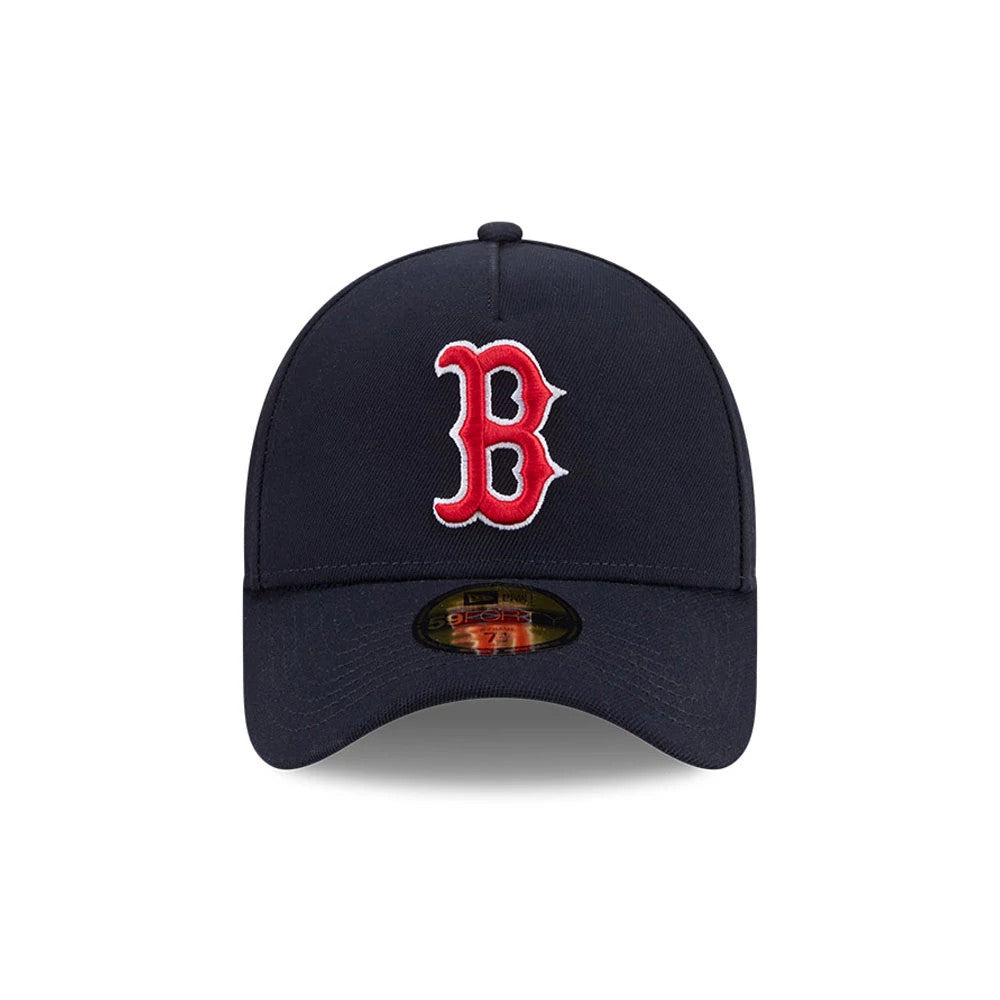 Pictured is this MLB Team Side Boston Red Sox 59FORTY A-Frame Fitted cap in navy. 3