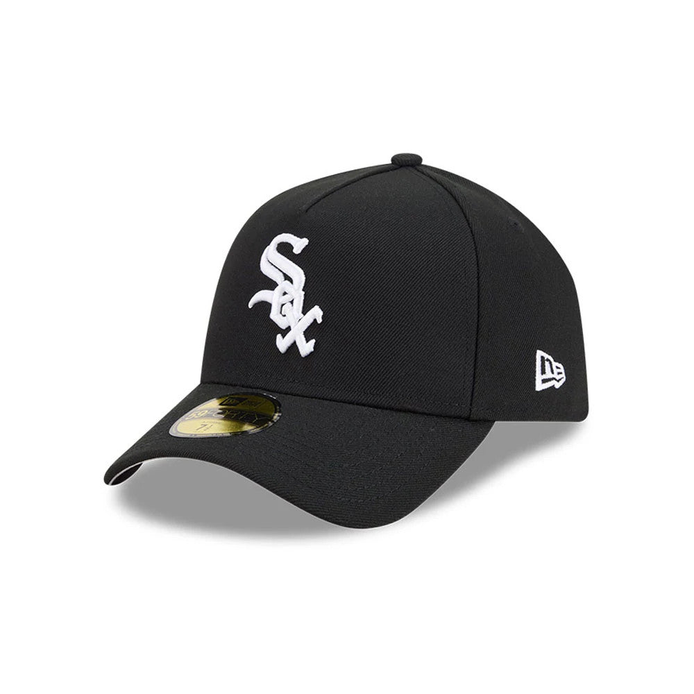 Pictured is this MLB Team Side Chicago White Sox 59FORTY A-Frame Fitted cap in black. 4