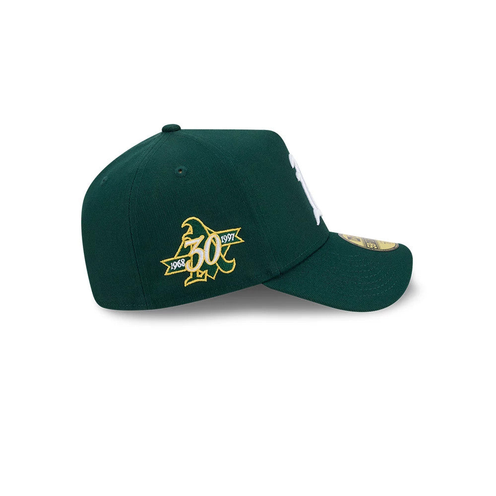 Pictured is this MLB Team Side Athletics 59FORTY A-Frame Fitted cap in dark green. 5