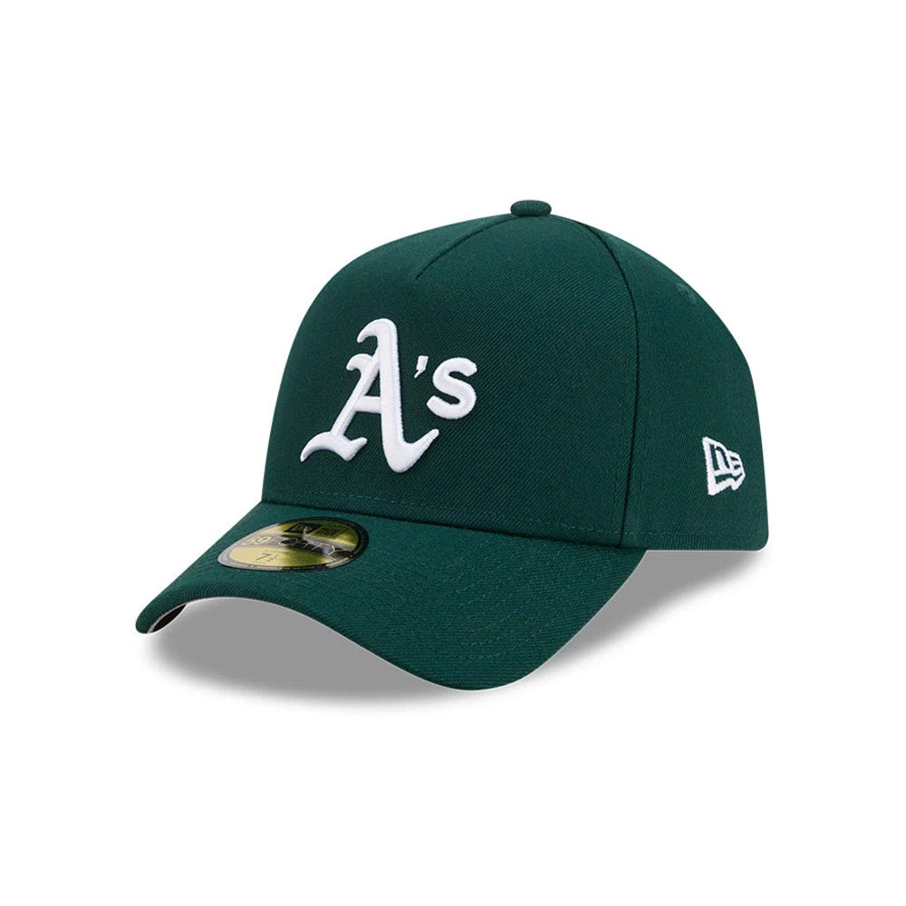 Pictured is this MLB Team Side Athletics 59FORTY A-Frame Fitted cap in dark green. 4