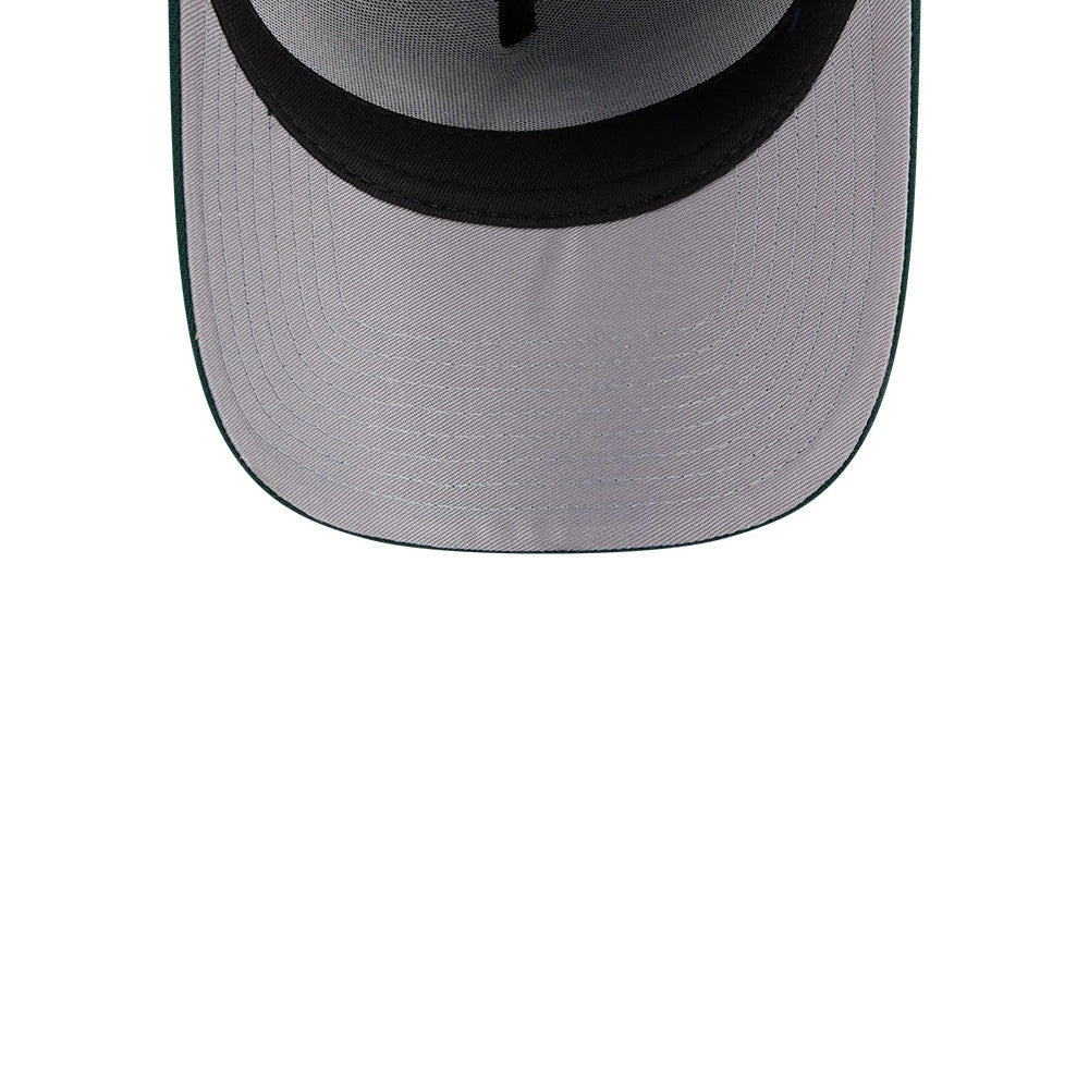 Pictured is this MLB Team Side Athletics 59FORTY A-Frame Fitted cap in dark green. 2
