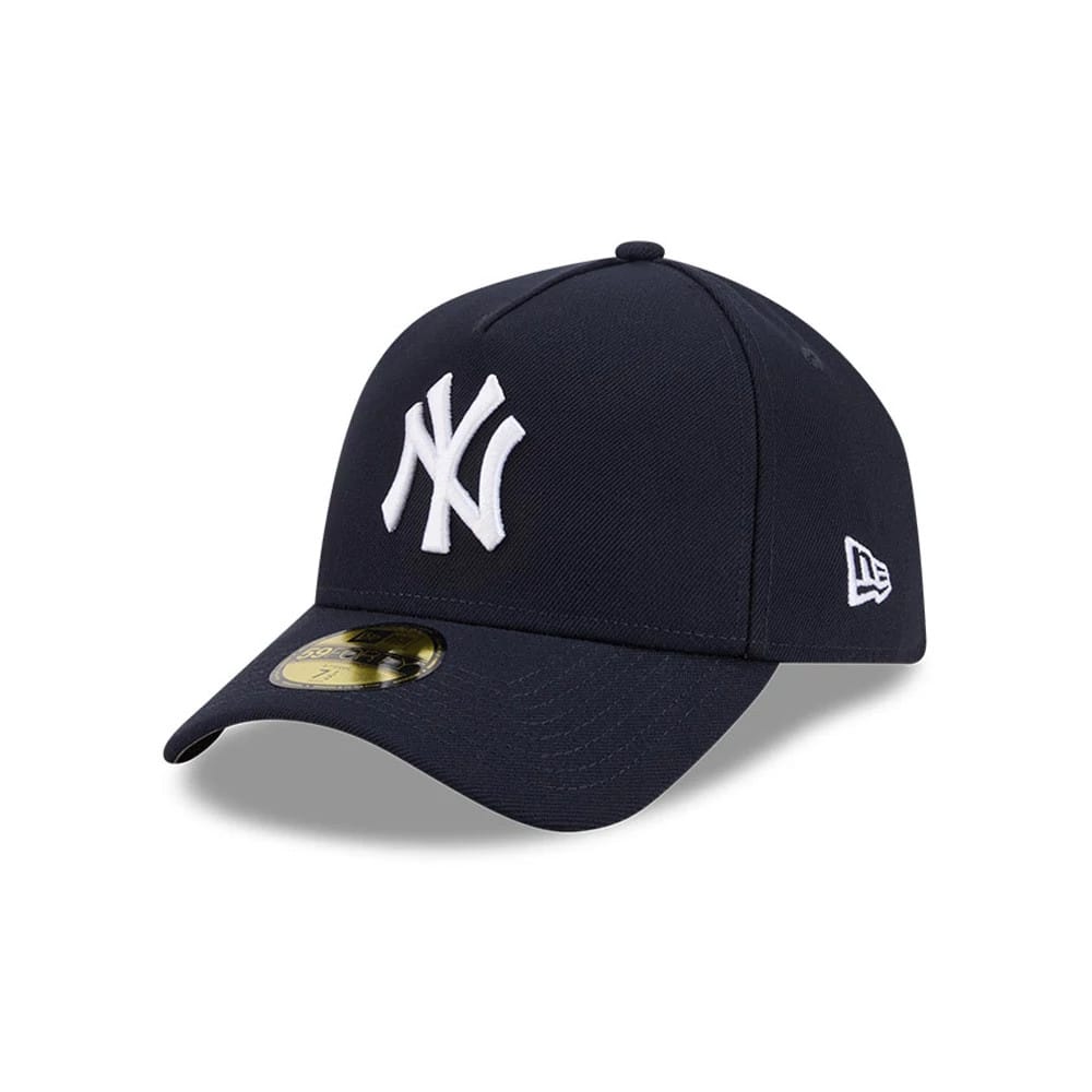 Pictured is this MLB Team Side New York Yankees 59FORTY A-Frame Fitted cap in navy. 4