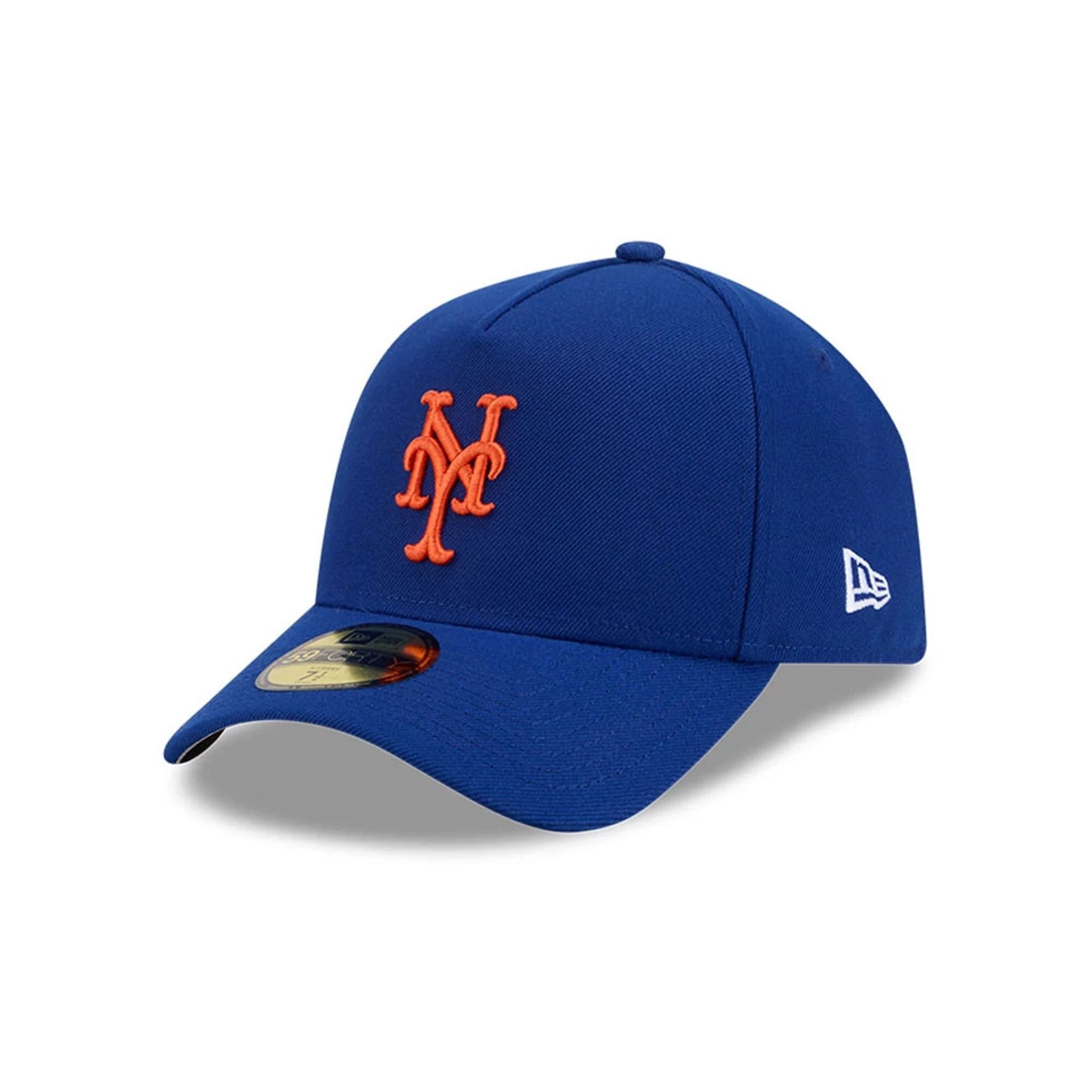 Pictured is this MLB Team Side New York Mets 59FORTY A-Frame Fitted cap in blue. 4