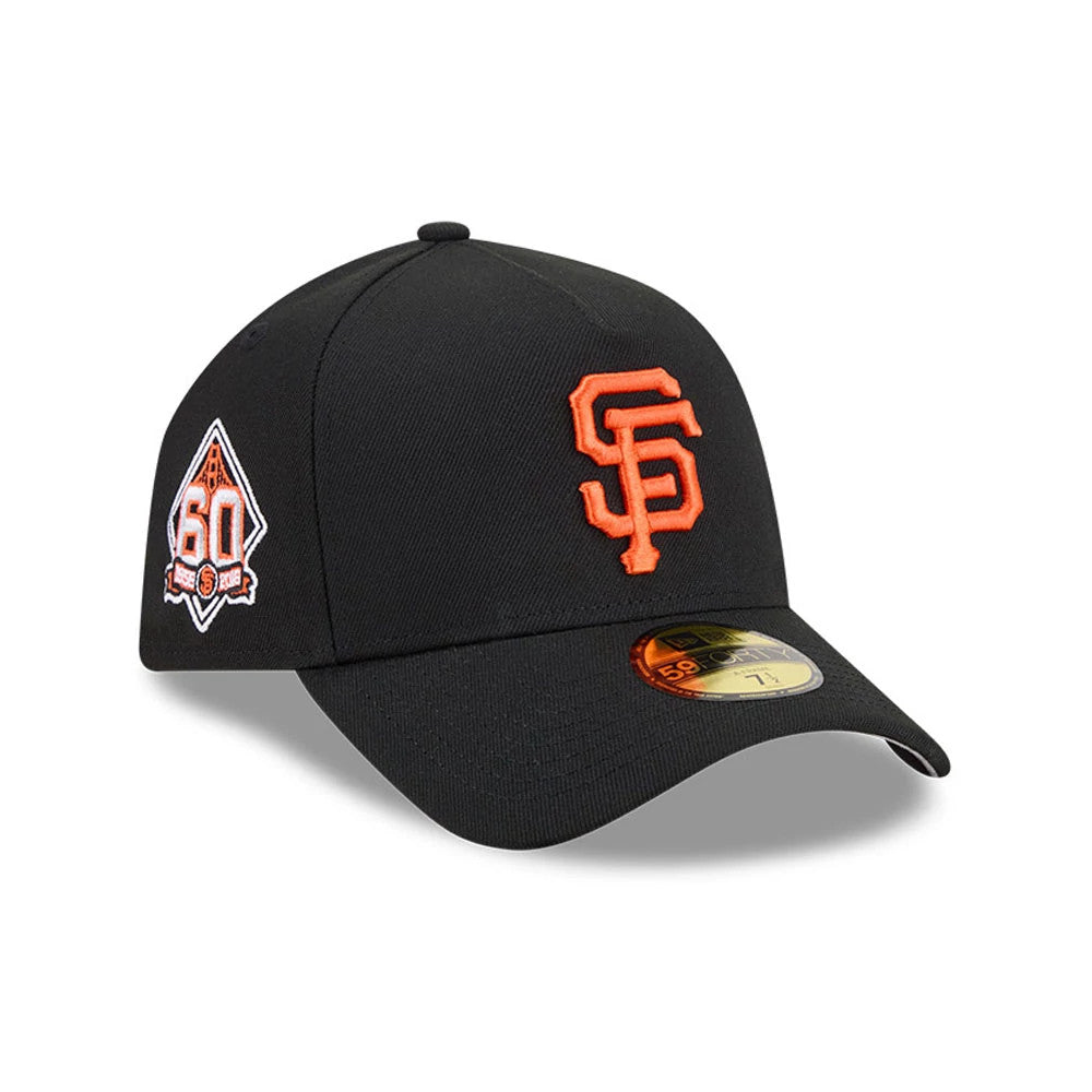 Pictured is this MLB Team Side San Francisco Giants 59FORTY A-Frame Fitted cap in black. 1