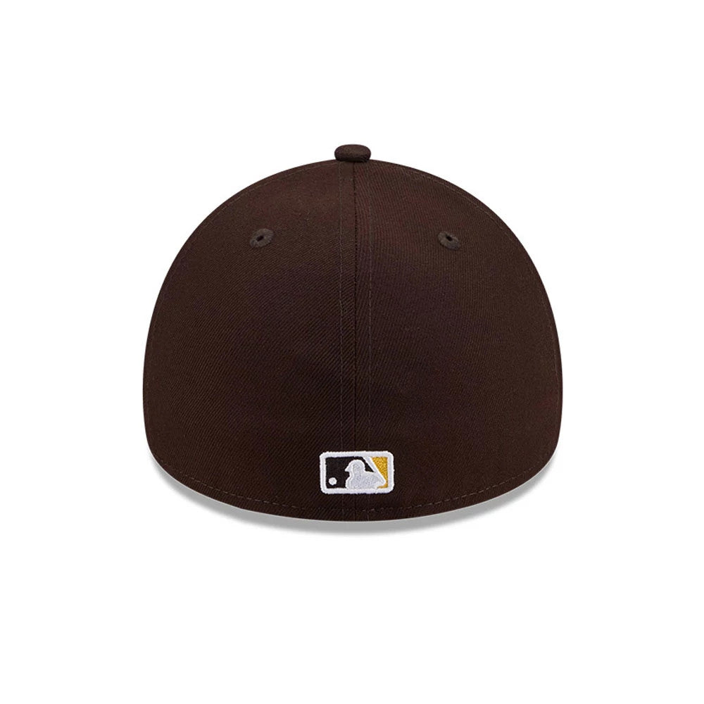 Pictured is this MLB Team Side San Diego Padres 59FORTY A-Frame Fitted cap in dark brown. 6
