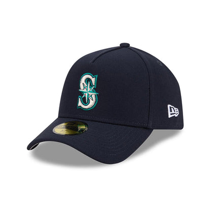 Pictured is this MLB Team Side Seattle Mariners 59FORTY A-Frame Fitted cap in navy. 4