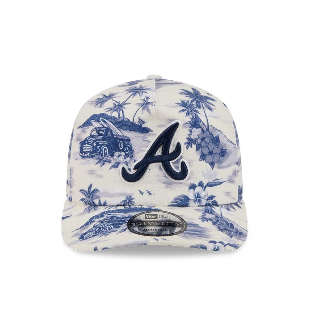 Pictured is this MLB Tropics Atlanta Braves 19TWENTY cap in navy. 3