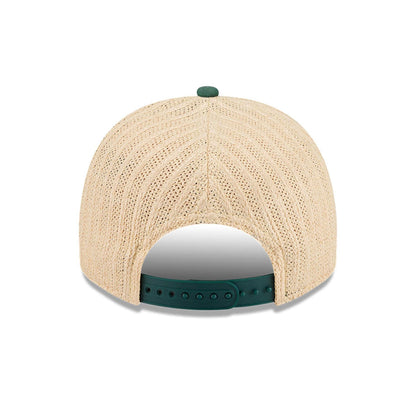 Pictured is this MLB Grained Athletics 9FIFTY A-Frame Snapback cap in dark green. 7