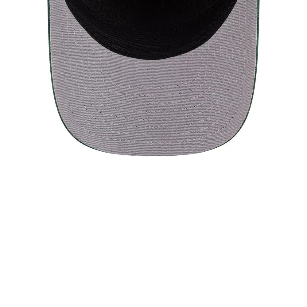 Pictured is this MLB Grained Athletics 9FIFTY A-Frame Snapback cap in dark green. 2