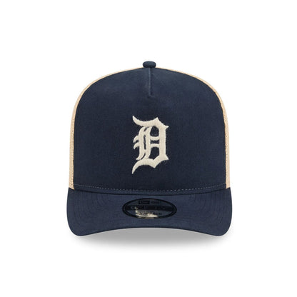 Pictured is this MLB Grained Detroit Tigers 9FIFTY A-Frame Snapback cap in navy. 3
