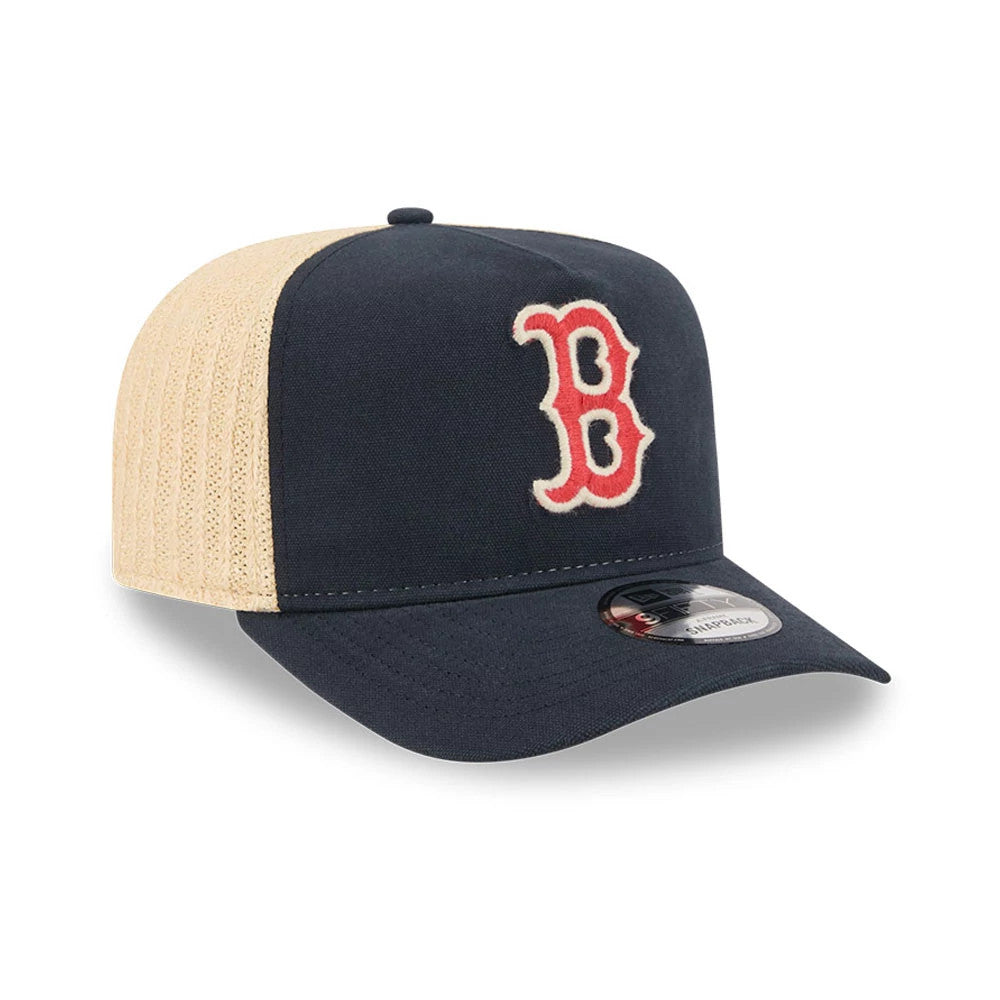 Pictured is this MLB Grained Boston Red Sox 9FIFTY A-Frame Snapback cap in navy. 4