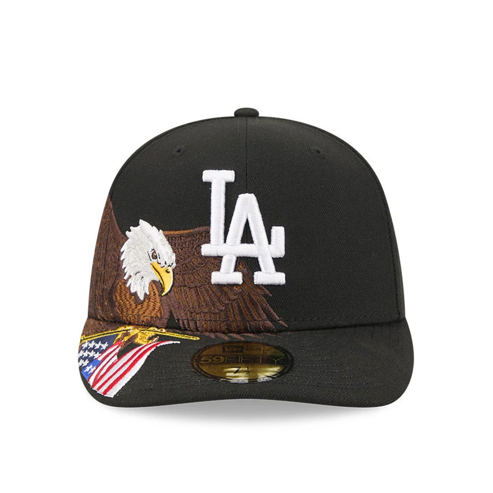 Pictured is this MLB Eagle LA Dodgers 59FIFTY Fitted cap in black. 3
